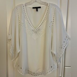 White House Black Market shear white top with camisole